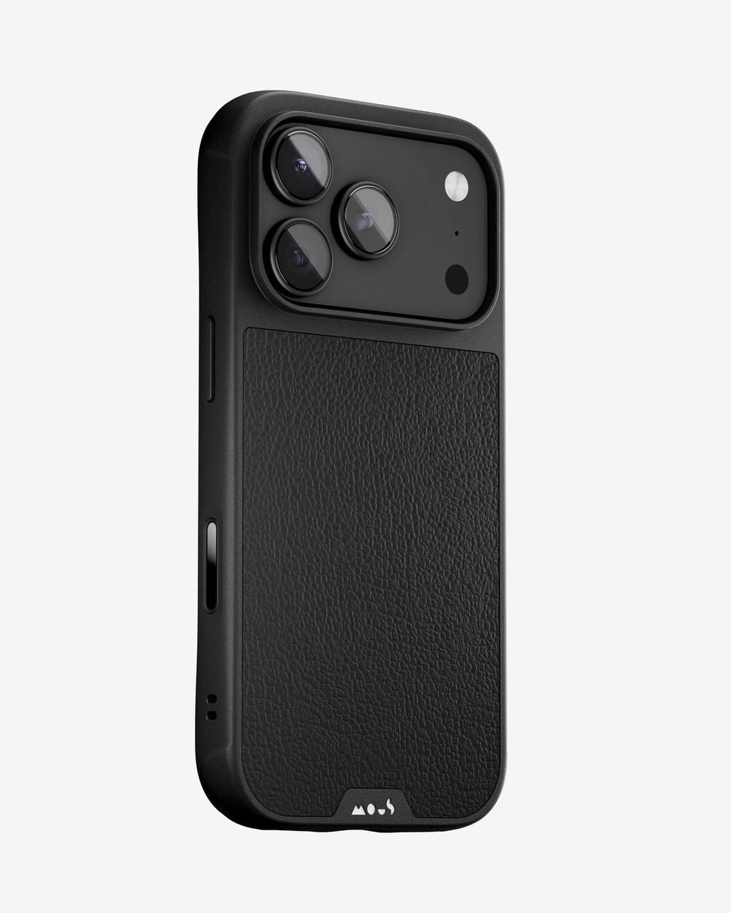 Mous MagSafe Compatible Black Leather Phone Case