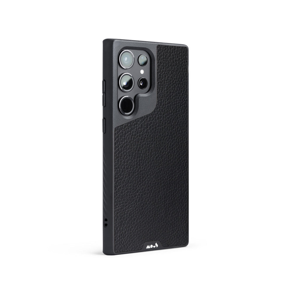 Black Leather Protective Phone Case - Limitless