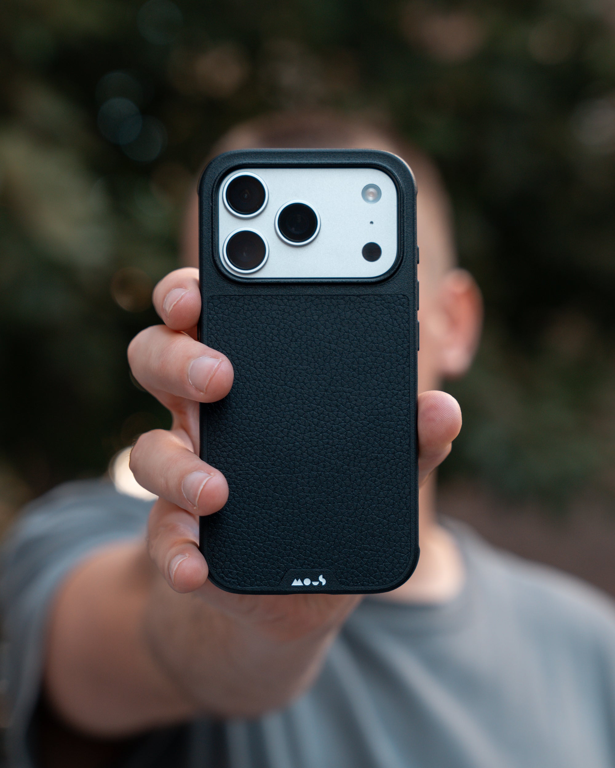 Mous | Black Leather Protective Phone Case - Limitless