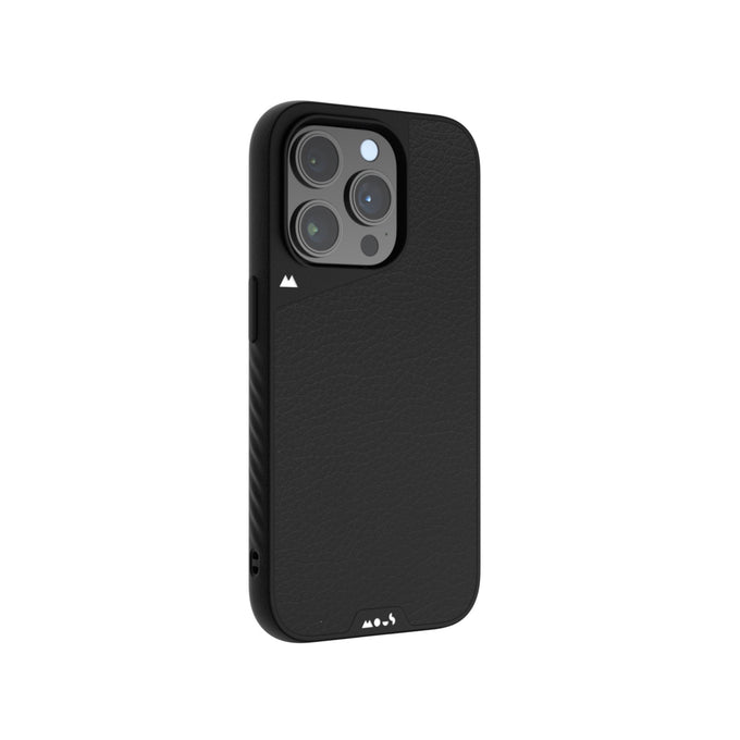 MOUS - Case for iPhone 14 Pro Max - Black Leather - Limitless 5.0 - Protective iPhone 14 Pro Max Case MagSafe Compatible - Shockproof Phone Cover