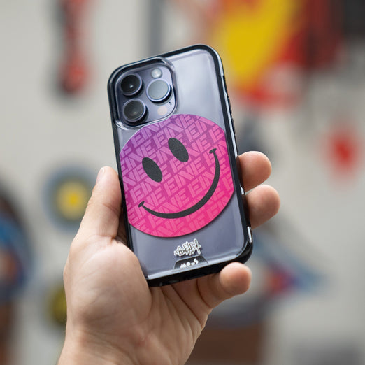 hover-image, Clear Transparent iPhone Case Ben Eine Pink Smiley Face Qi