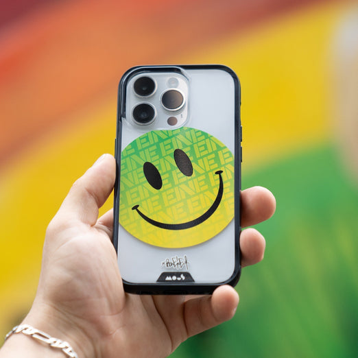 hover-image, Clear Transparent iPhone Case Ben Eine Green Smiley Face Qi
