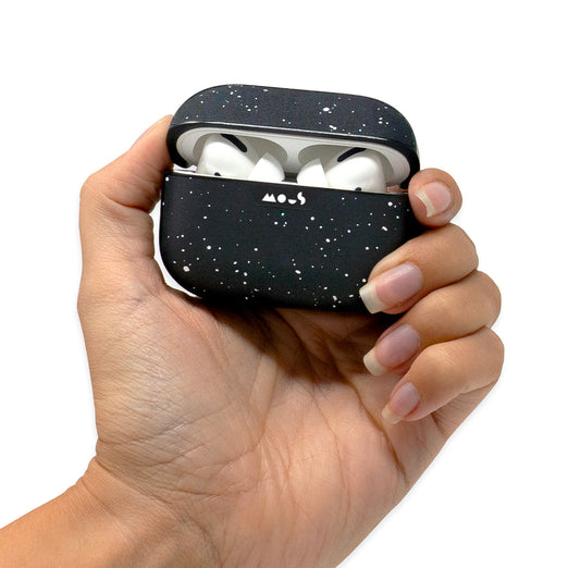 Protective AirPods Pro Case Wireless Charging High-Quality Keychain Speckled Fabric Black